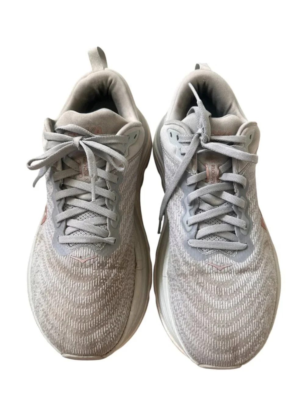 Hoka One One Womens Gaviota 5 Running Shoes Gray Peach Logo Size 10B Running